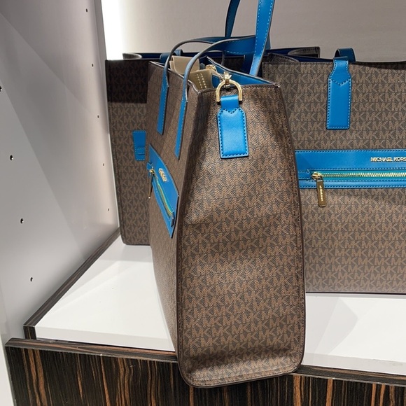 MICHAEL KORS KENLY LARGE NS GRAPHIC LOGO TOTE SATCHEL SHOULDER BAGMK SIGNATURE - Picture 10 of 16